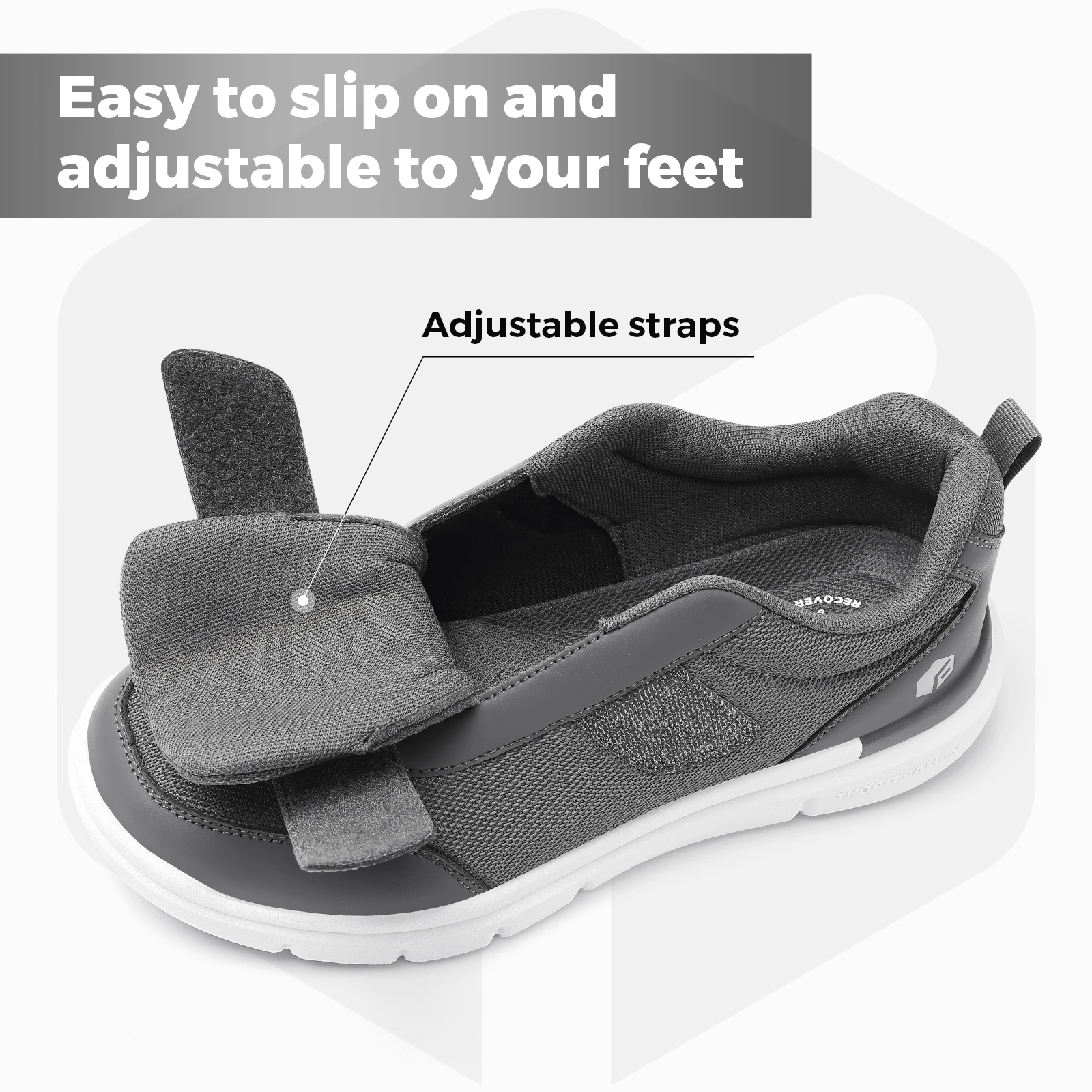 FitVille Men's Diabetic Shoes Extra Wide Toe 6E Comfort Walking Shoes For Men With Arch Support Pain Relief for Swollen Feet