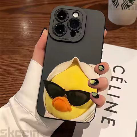 Cute Cool Duck Fashion Soft TPU Phone Case For Samsung Galaxy S23 S24 S25 Ultra S22 S21 S20 Plus FE A15 A35 A54 A55 Cover
