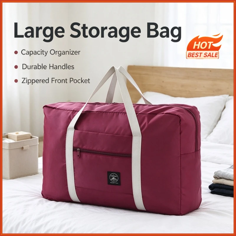 Stocking Stuffers Foldable Travel Duffel Bag, Large Capacity Carry On Handbag, Clothes Storage Luggage for Weekend Trip, Moving