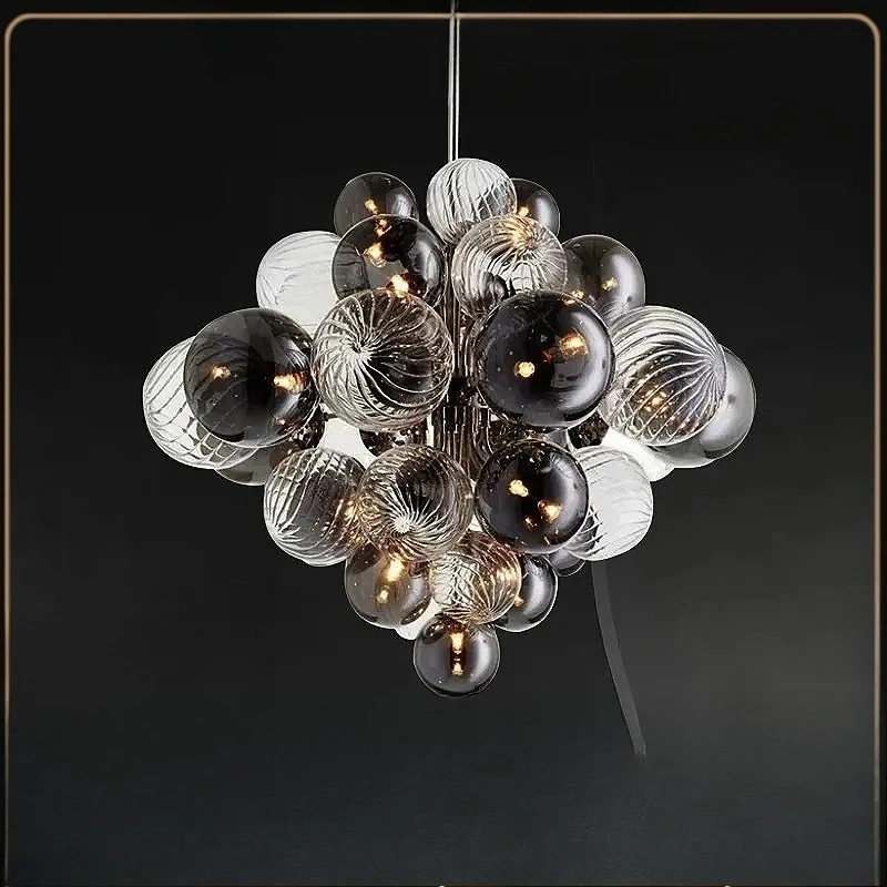 

Nordic Air Bubble Ceiling Chandelier Glass Ball Silvery for Table Dining Living Room Bedroom Pendant Lights Home Decor Fixture