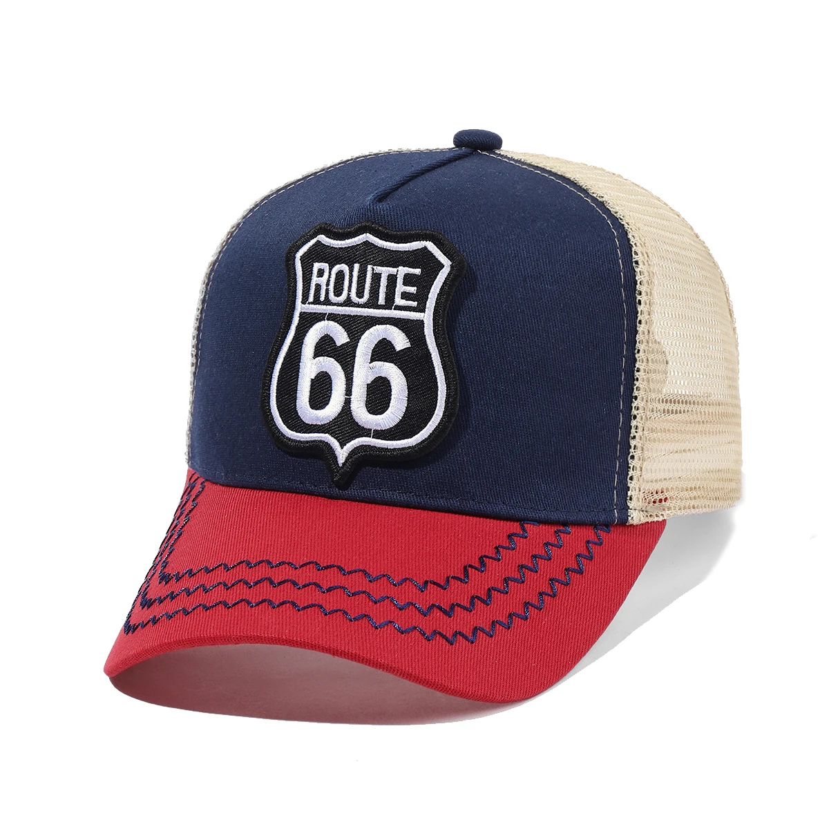 ROUTE 66 Baseball Cap Spring Autumn  Mesh Snapbac Hat For Women Men Trucker Hat