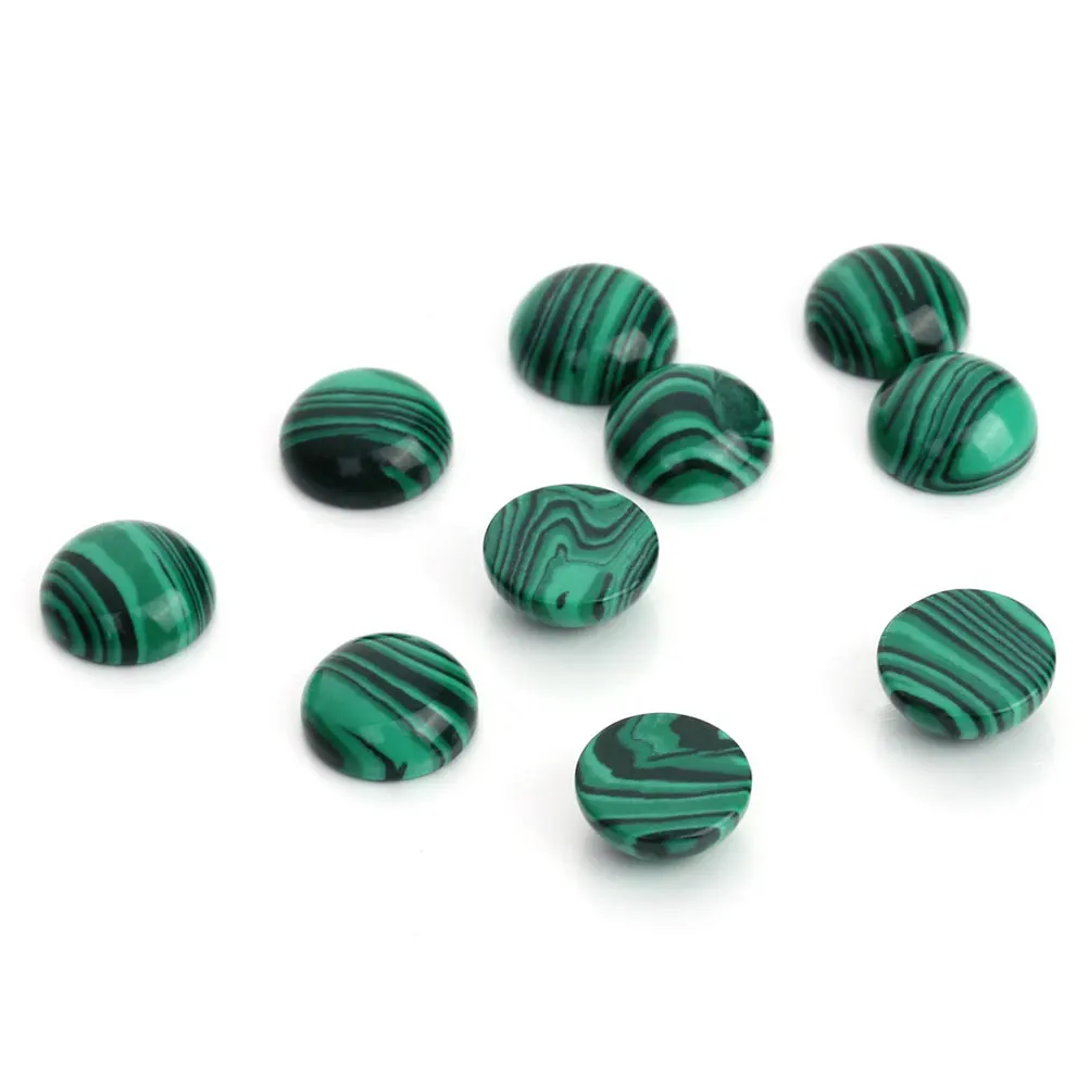 

20 Pcs 6mm Malachite Cabochons Round Gemstone Glass Natural Jewelry DIY Craft Supplies Circular Ring Faces Popular Accessories