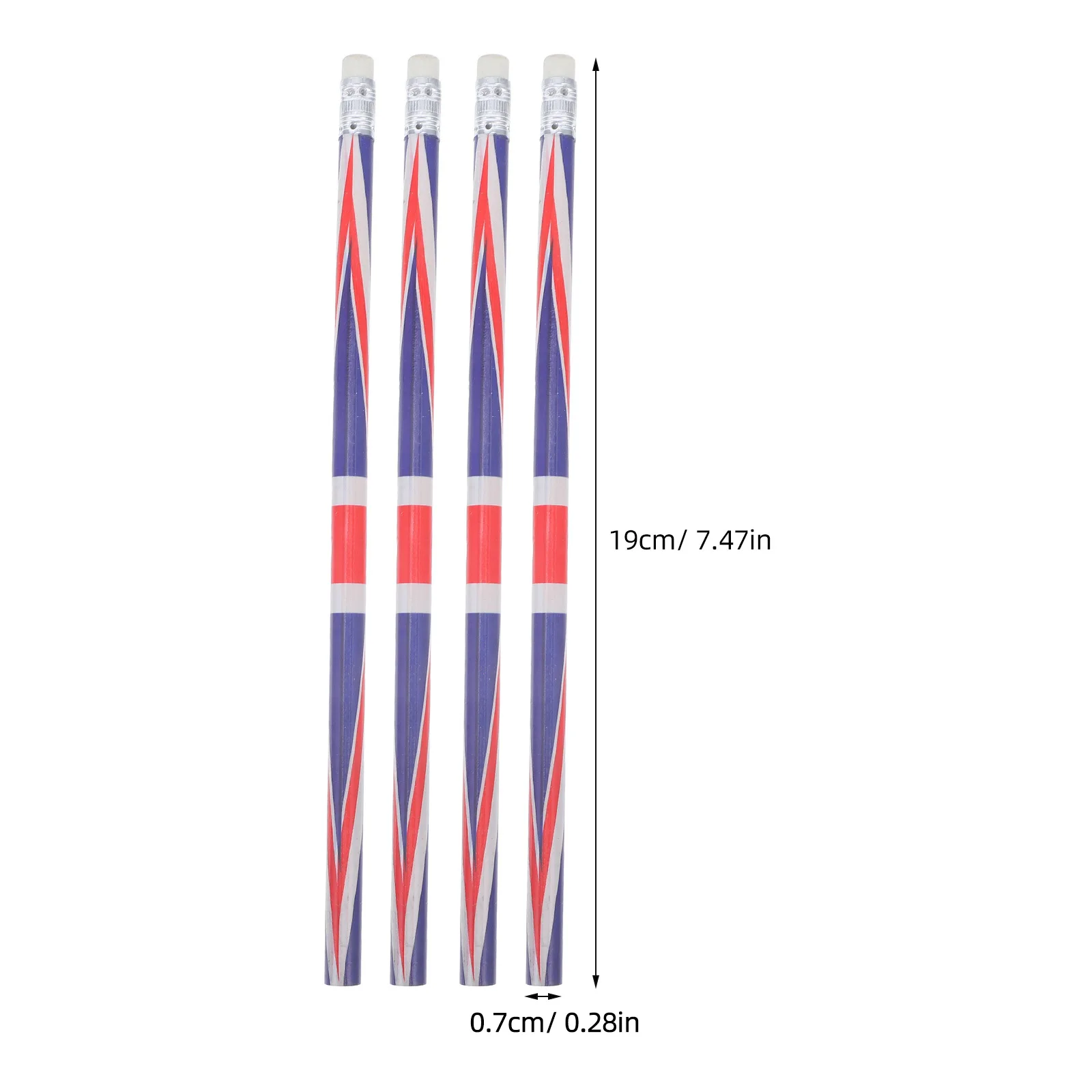60 Pcs Colorful Pattern Pencils Union Jack Flags England Flag Bulk Wooden Decorative Solid Color Sketching Writing Drafting
