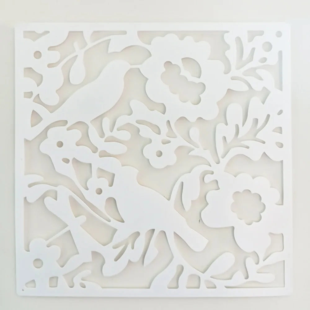 9Pcs Hollow Pattern Hanging Partition Screen Minimalist Flower Carving Room Divider Curtain Square Shape No Drilling