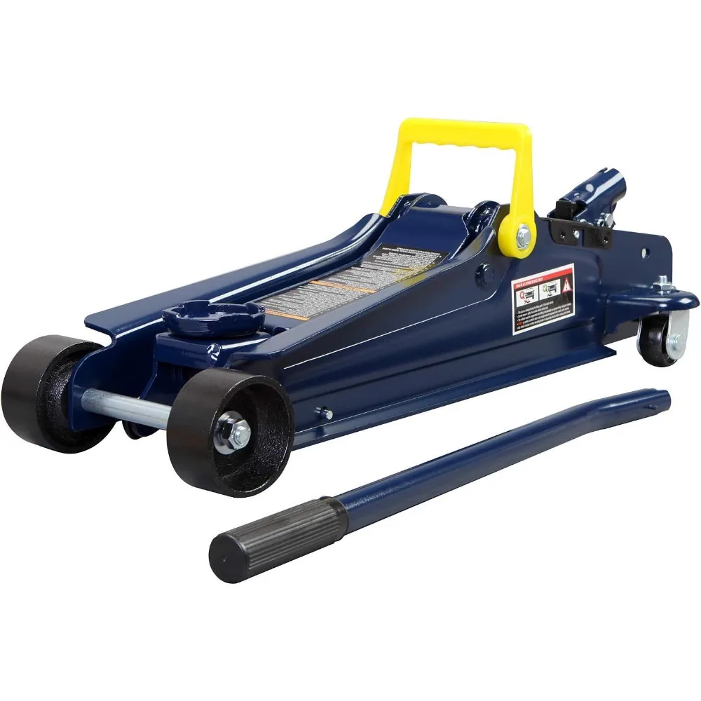 2.5トン油圧式ロープロファイルフロアジャッキ、クイックリフトポンプ付き、5000ポンド容量、ブルー