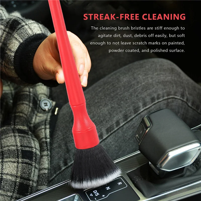 2PCS Car Super Soft Detail Brush, Comfortable Grip and Scratch-Free Cleaning, Beauty Eye Shadow Brush,Wheel Brush,