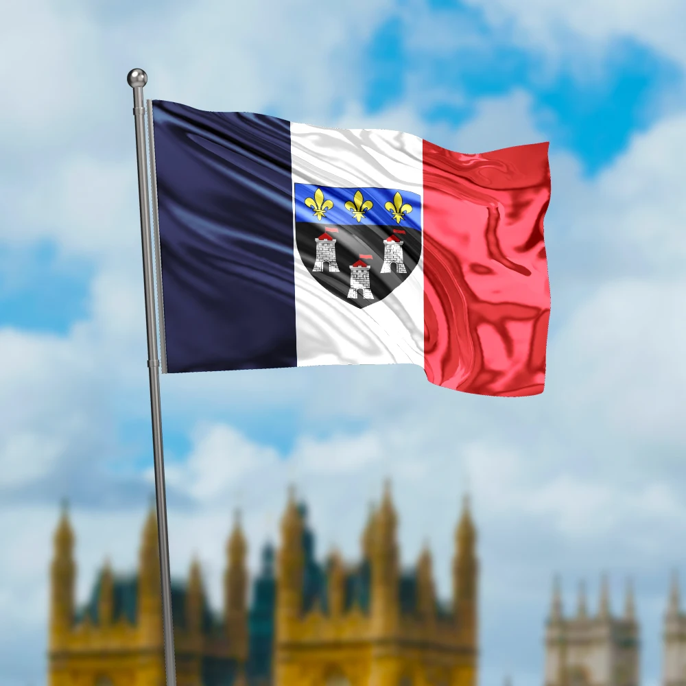 3x5 Ft Tours Flag Vivid Color and Fade proof a region in France Flags Polyester with Brass Grommets