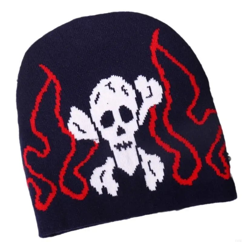 195E Dệt Kim Mũ Đầu Lâu Bé Trai Gái Họa Tiết Đầu Lâu Mũ Dành Cho Người Lớn Mũ Hiphop Phổ Biến Mũ Đợi Đầu Đa Năng