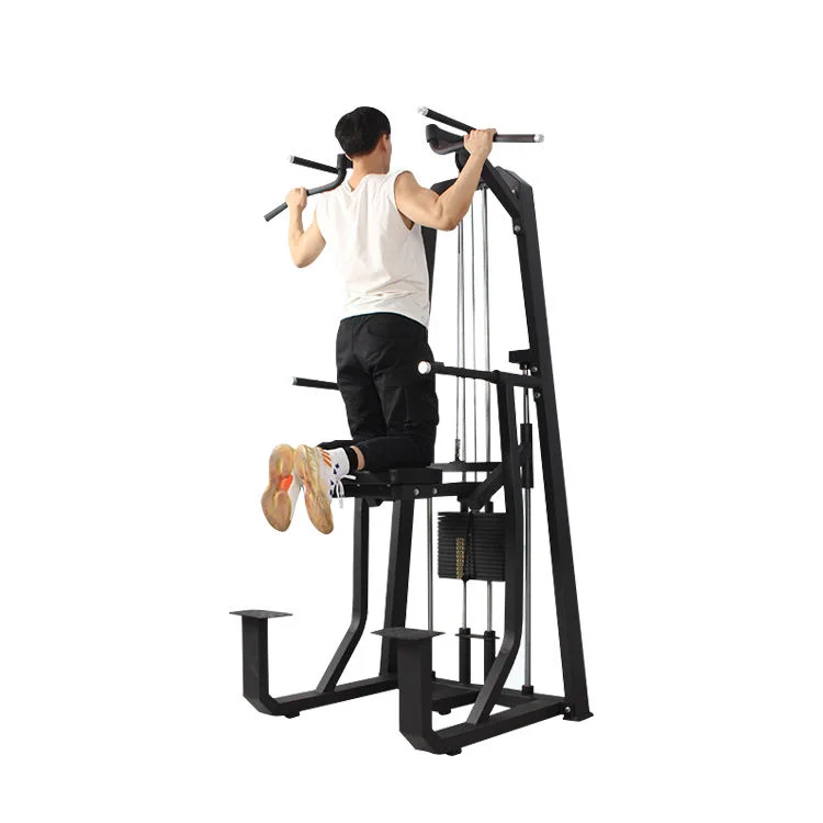 Hot Sale Steel Commercial Strength Adjustable Durable Pull Up Chin Dip Assist Machine With Single And Parallel Bars Gym Trainer