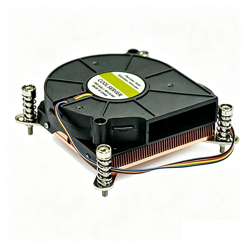 New 1U 1155 1156 1200  Active Heatsink CPU Cooler TDP 75W For 1u server fan Intel LGA1200 75x75MM Hole Spacing