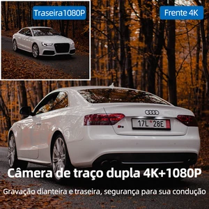 E-ACE Dash Cam UHD 4K للرؤية الليلية لكاميرا السيارة مع GPS واي فاي 24 ساعة تسجيل حلقة وقوف السيارات الأمامية بدقة 4K وعدسة خلفية مزدوجة 1080 بكسل أعلى 10 مبيعات هزاز 25 سم - رقم 8