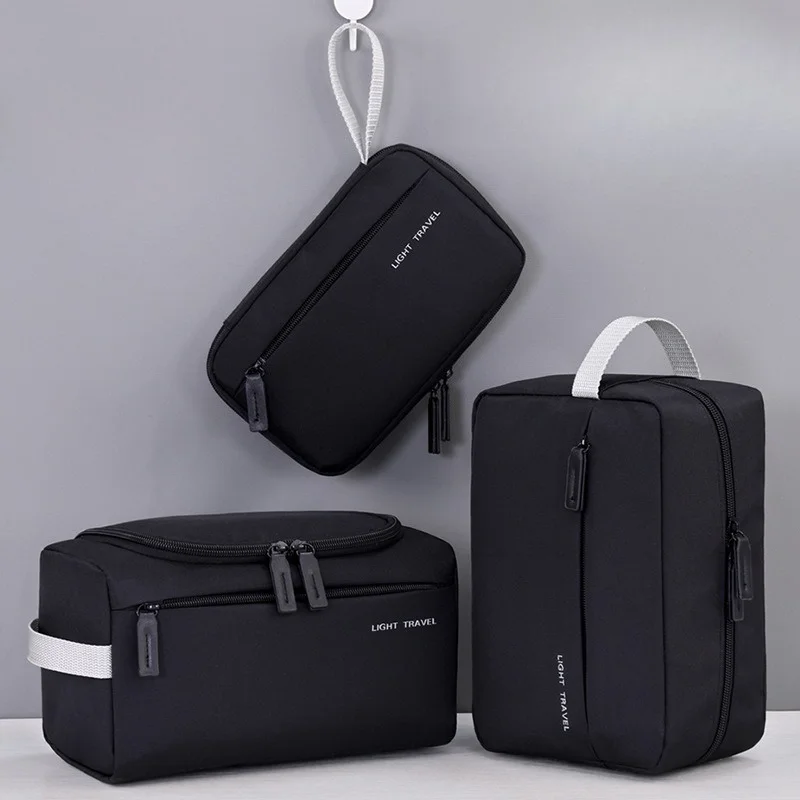 3-in-1 Travel Toiletry Bag Oxford Cloth Lightweight Waterproof Shaving Bag Handheld Makeup Bag Makeup Organizer Business