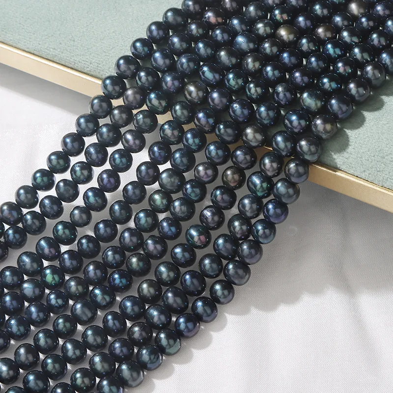 

7-8mm Peacock-colored Potato-shaped Natural Freshwater Pearl Semi-finished Beads for Jewelry Making DIY Necklace Accessories