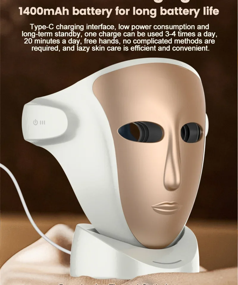 Trattamento dell'acne 3 colori Terapia della luce Maschera facciale Viso Cura dell'acne - Maschera LED per l'invecchiamento Rimozione della cicatrice dell'acne