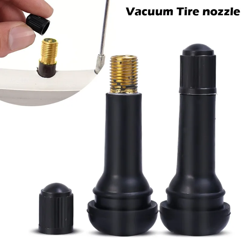 TR414 Tubeless Car Wheel Tire Valve Stems with Dust Caps Black Rubber Caps Tyre Rubber Valves Stems Accessories with 4-20 Sets
