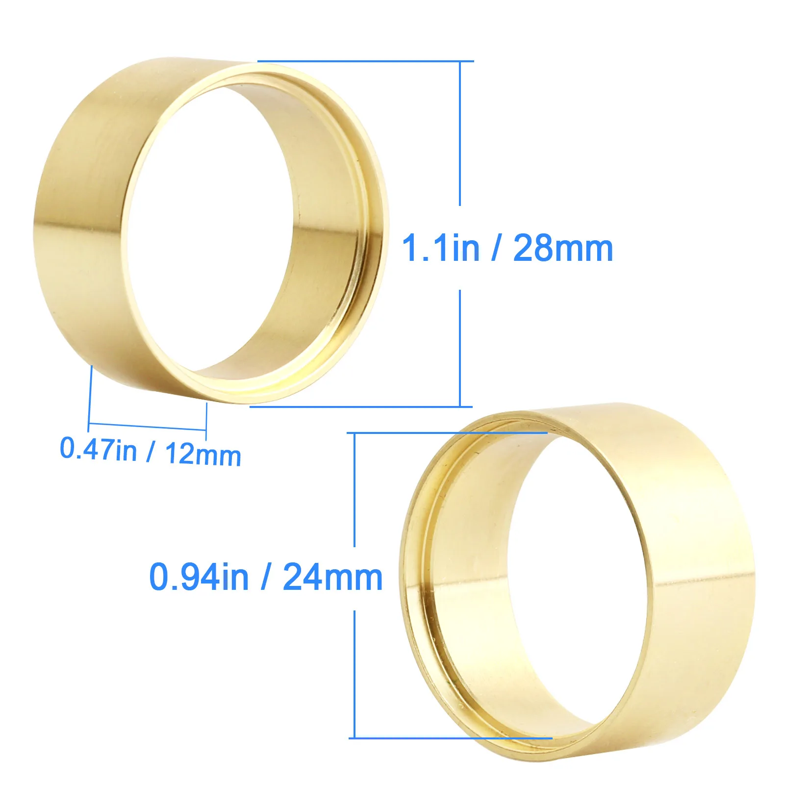 HobbyPark Brass Internal Beadlock Ring Clamp 1.0 Fit for TRX4M Axial SCX24 Wheels w/ Lock Nuts Wrench