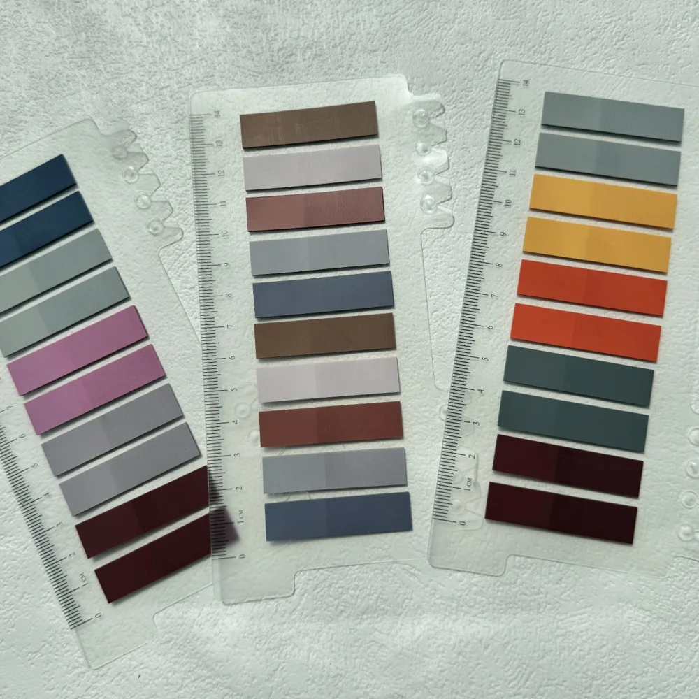 مذكرة لاصقة، علامات تبويب مؤشر شفافة، أعلام السهم، قرطاسية لعلامات الصفحة، ملصقات مخططة للمكتب والمدرسة #4