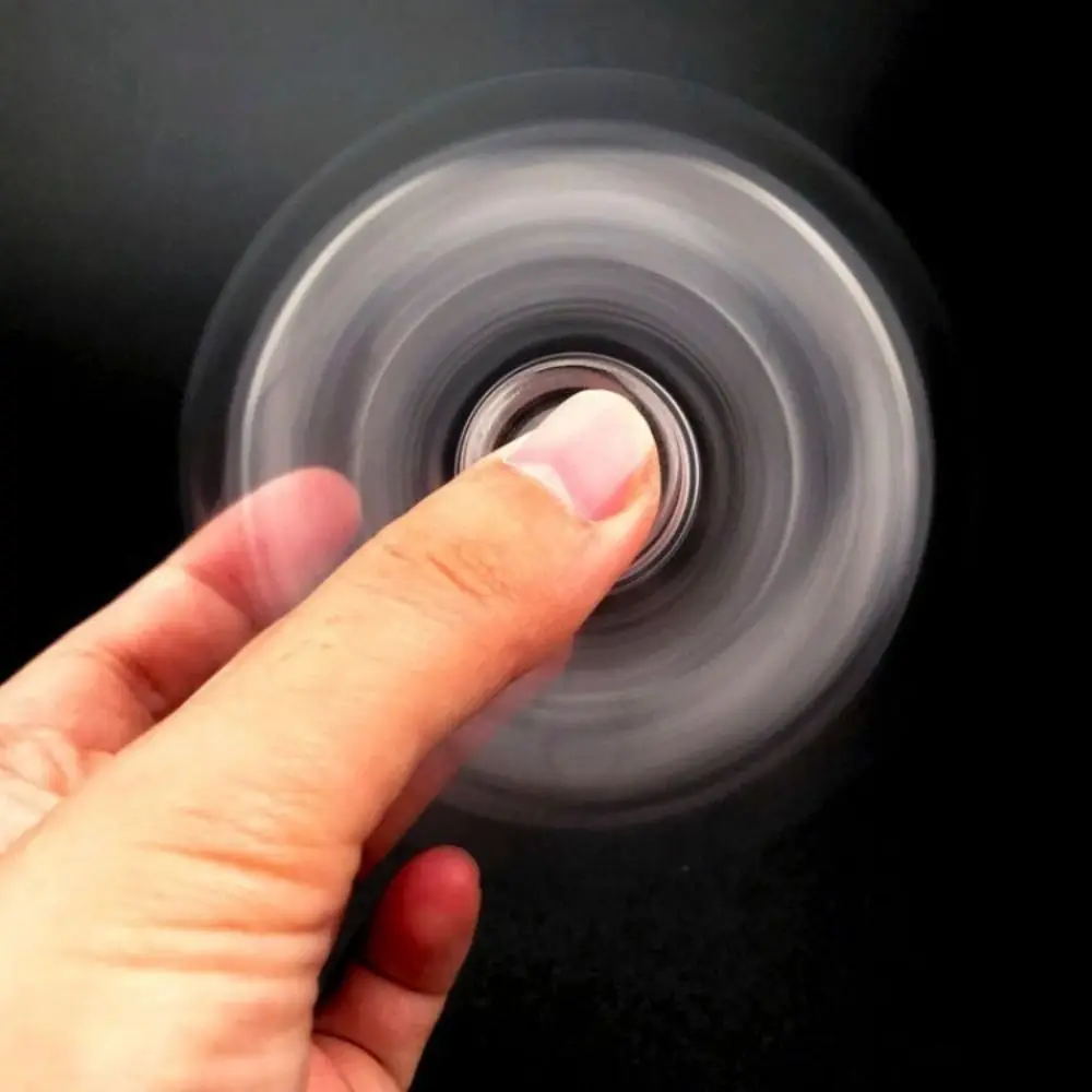 Gyroscope lumineux en cristal pour le bout des doigts, lumière LED, faisceau Transparent, Spinner à main, trèfle intéressant, électrique pour adulte