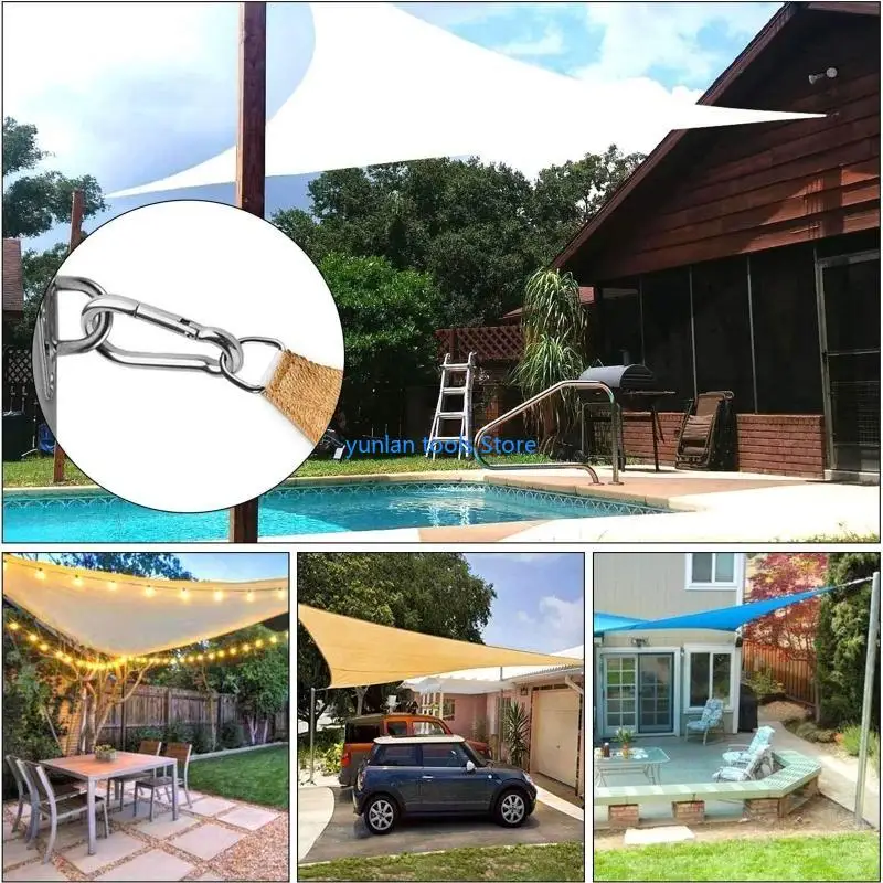50LB Rectangle for Sun Shade Sail Hardware 80 Pcs Stainless Awning Attachment Set for Sun Shade Sail Canopy Fitting for G
