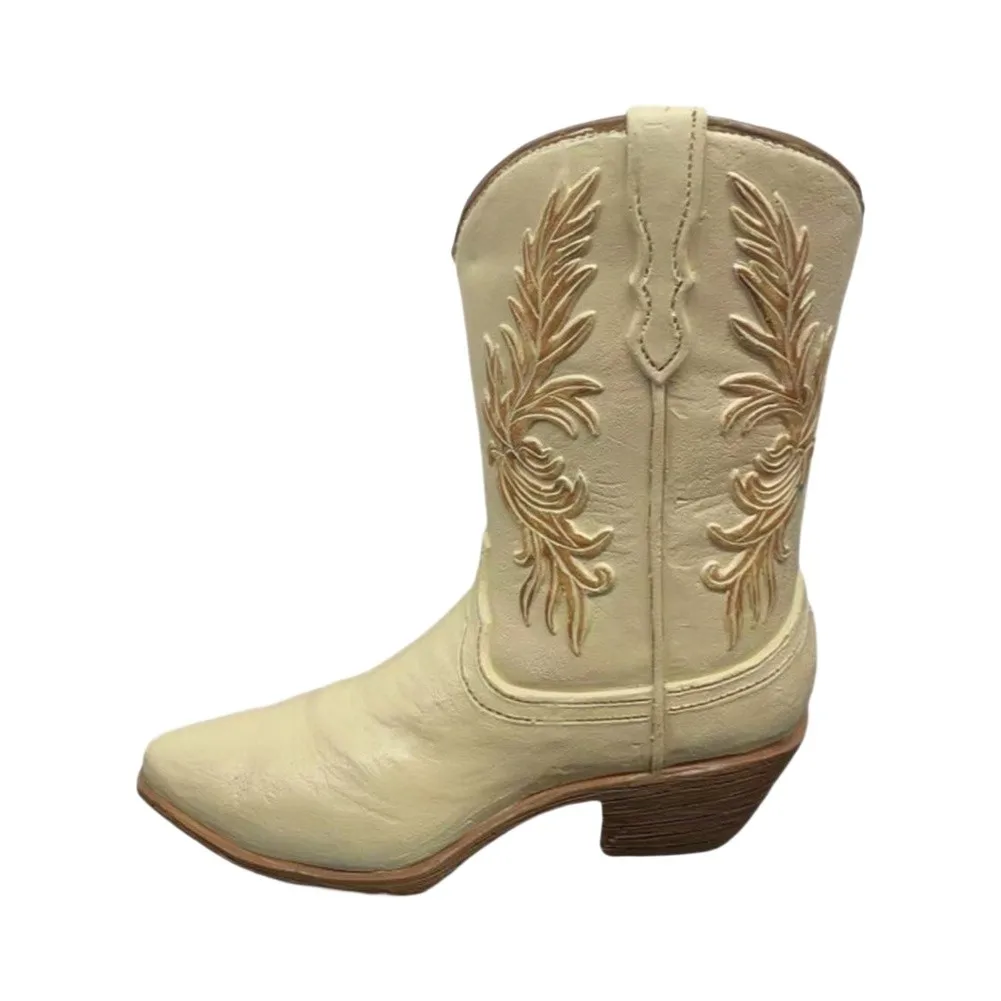 Resin Cowboy Boot Vase Red Pink Creamy White Tall Flower Pot For Western Home Decor Desk Table Centerpiece Artificial Plant Hold