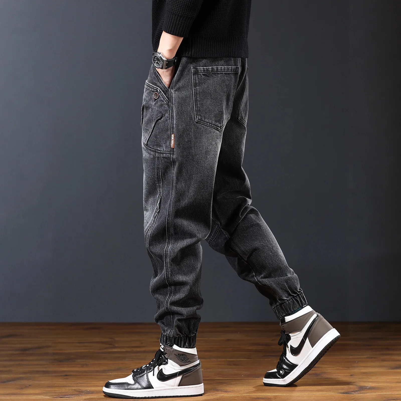 

2026 American Retro Workwear Jeans for Men Spring Summer Autumn Winter New Styles Versatile Ankle Tied Harlan Pants for Men