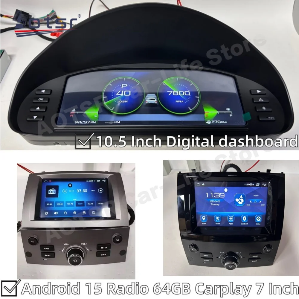 

10.25 Inch Linux system For Peugeot 407 2004~2010 Digital Performance Display Dashboard LCD Speed Table Car Virtual Information