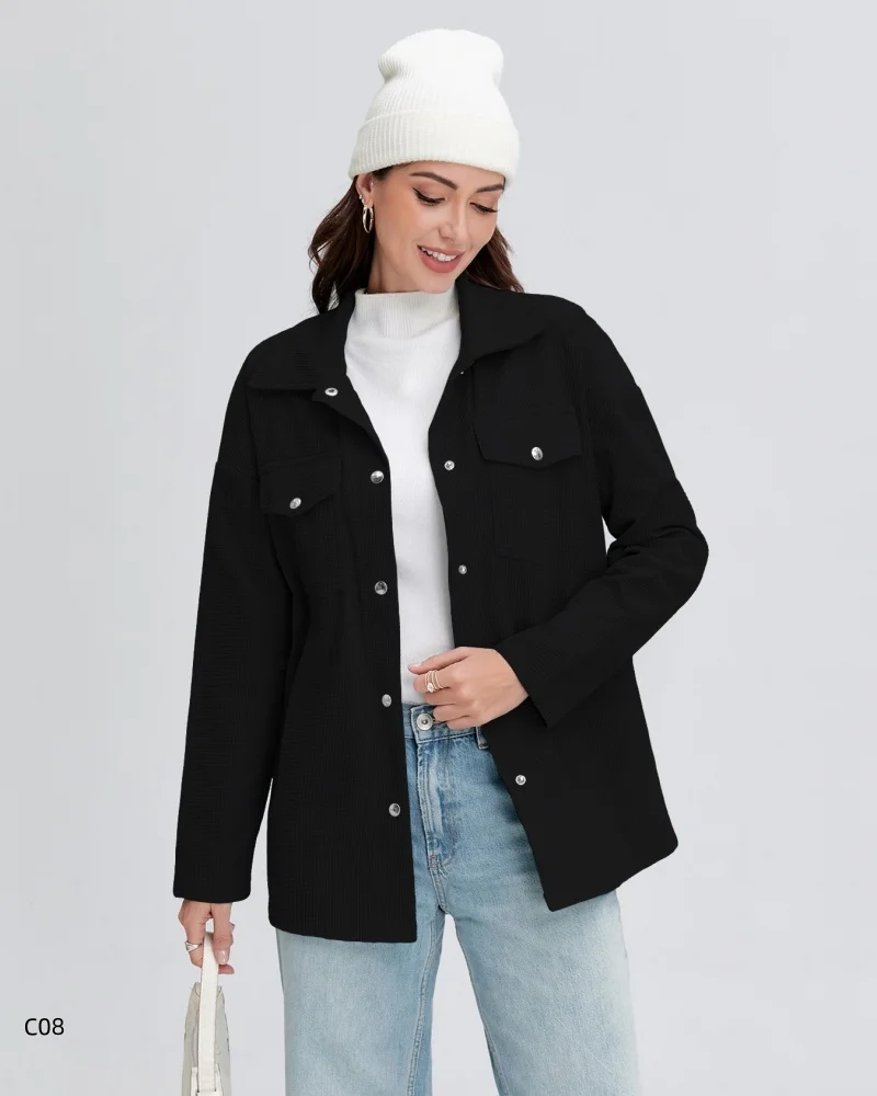 Chaqueta Cargo para mujer, abrigo cálido con botones, informal, ligero, ropa de calle para exteriores, abrigo de Color sólido de manga larga para otoño y primavera