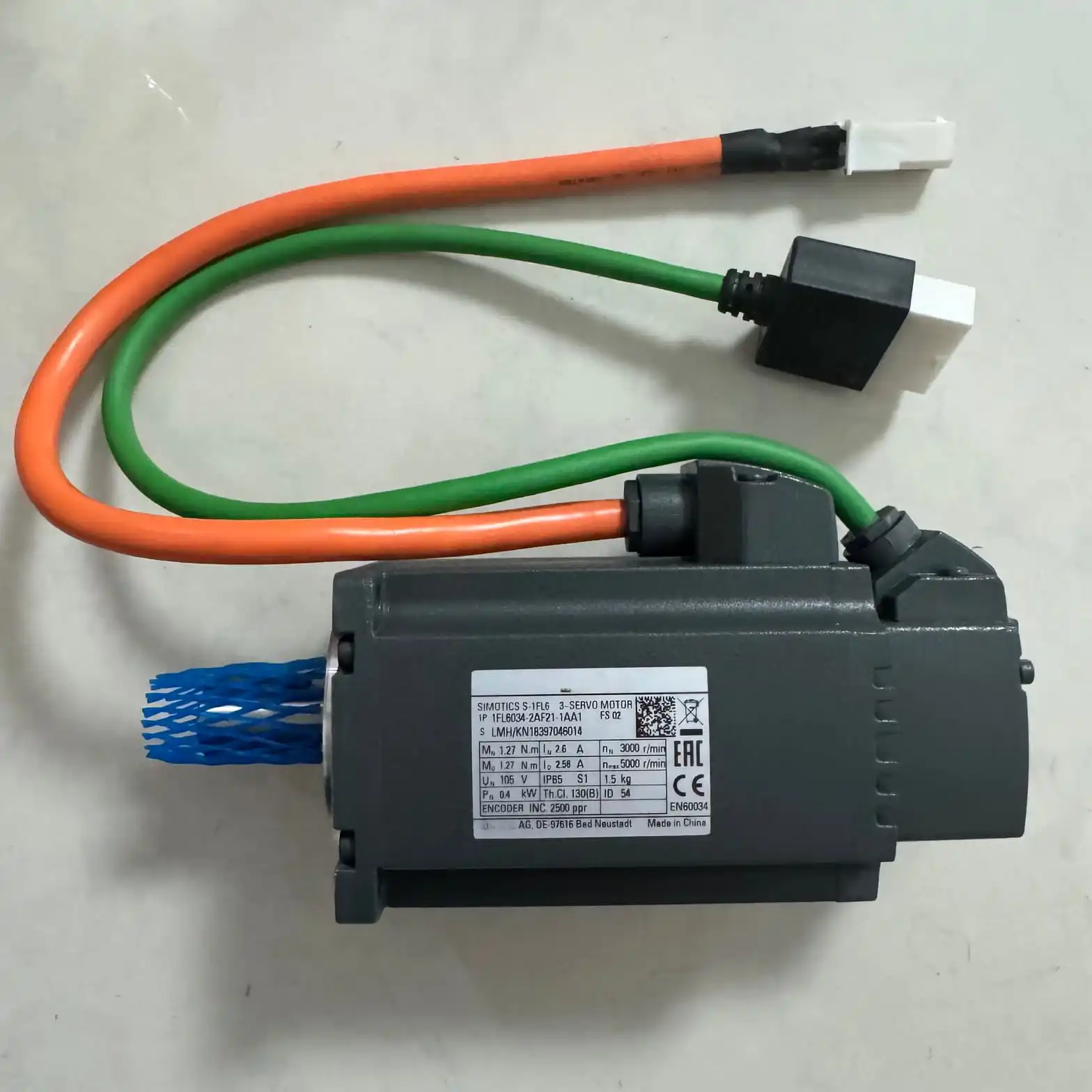 Brand New Servo Motor 0.4kW 3000rpm 1.27Nm, Replacement for 1FL6034-2AF21-1AA1, Industrial Automation