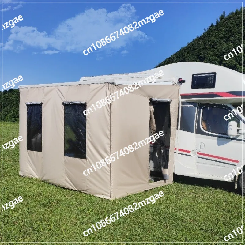C-type B-type RV Car Side Tent Outdoor With Windows Tent Rain Proof Sun Proof Portable Side Tent Expanded RV Accessories