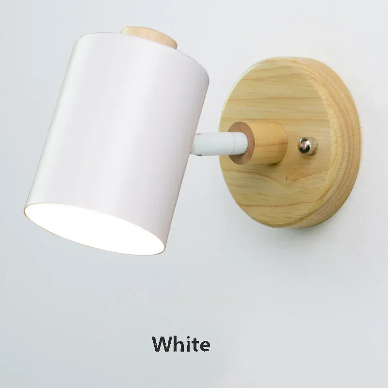 LED Wall Light Simple with Switch EU/UL Plug Bedside Wall Lamp Nordic Sconce Lamps Luste Holder Bedroom Wall Decor