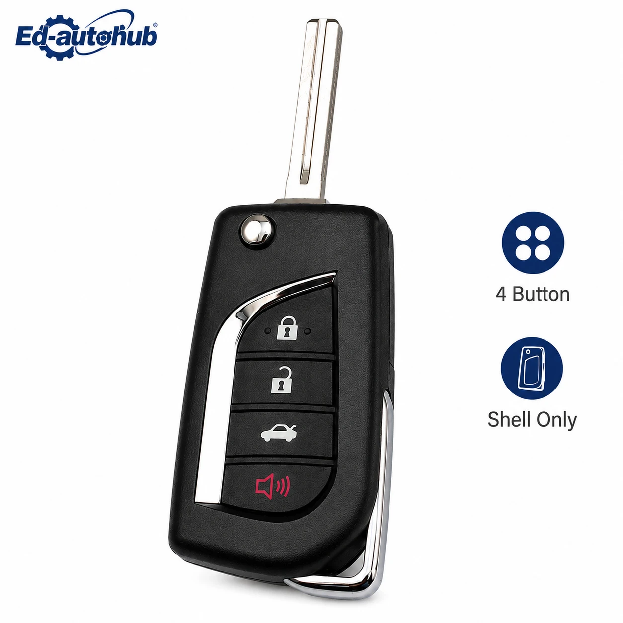For 2018-2024 Toyota Camry Flip Remote Shell Key Fob Case Cover - Durable Key Cover for Enhanced Protection FCC: HYQ12BFB