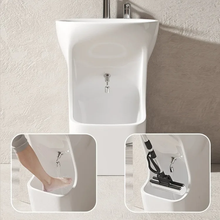 Foot wash basin one-piece face wash hands and feet one-piece ceramic small cleaning basin