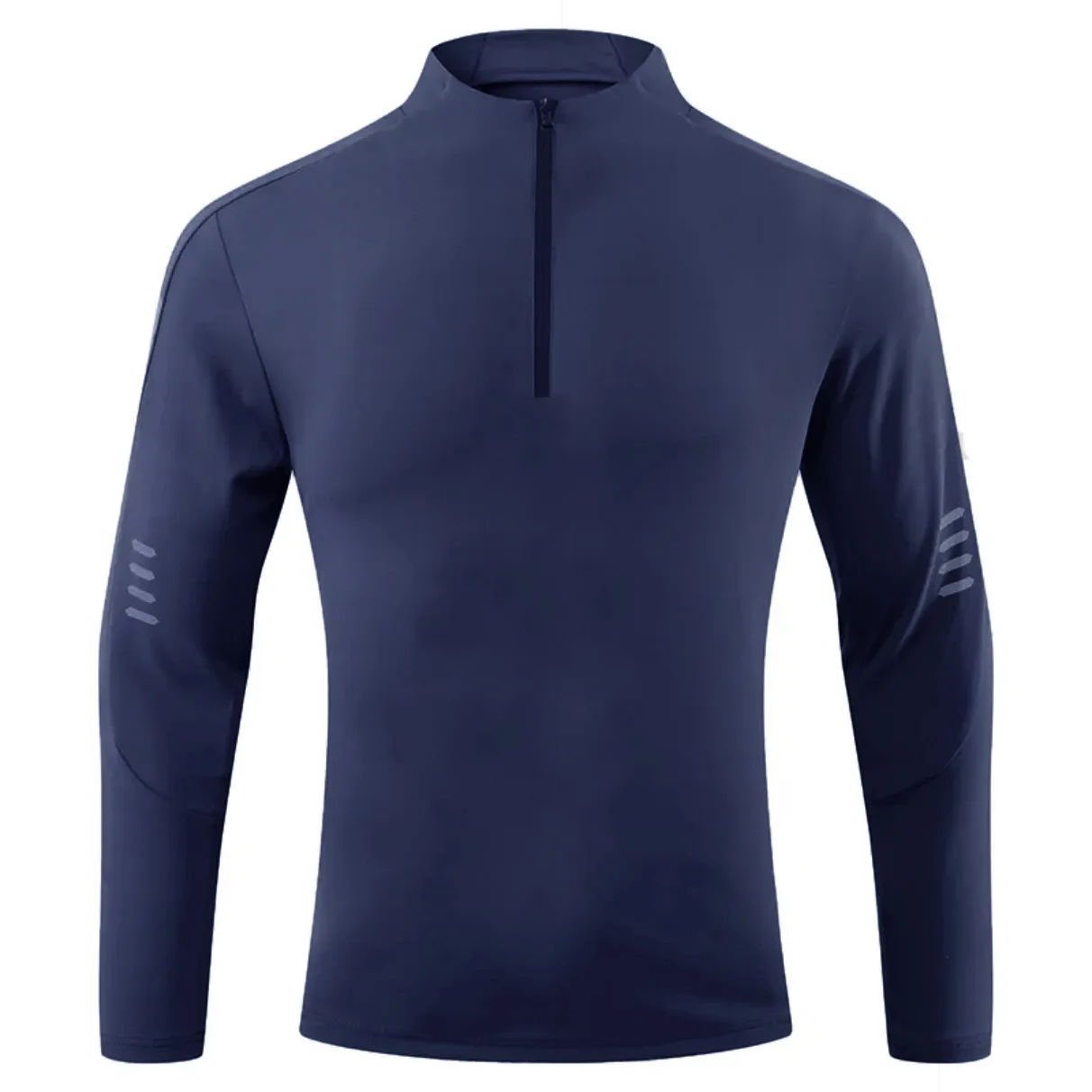 New Men's Sports T-shirt Breathable Long Sleeve Running and Cycling Suit Track Field Training Basketball Round Neck Zipper Coat