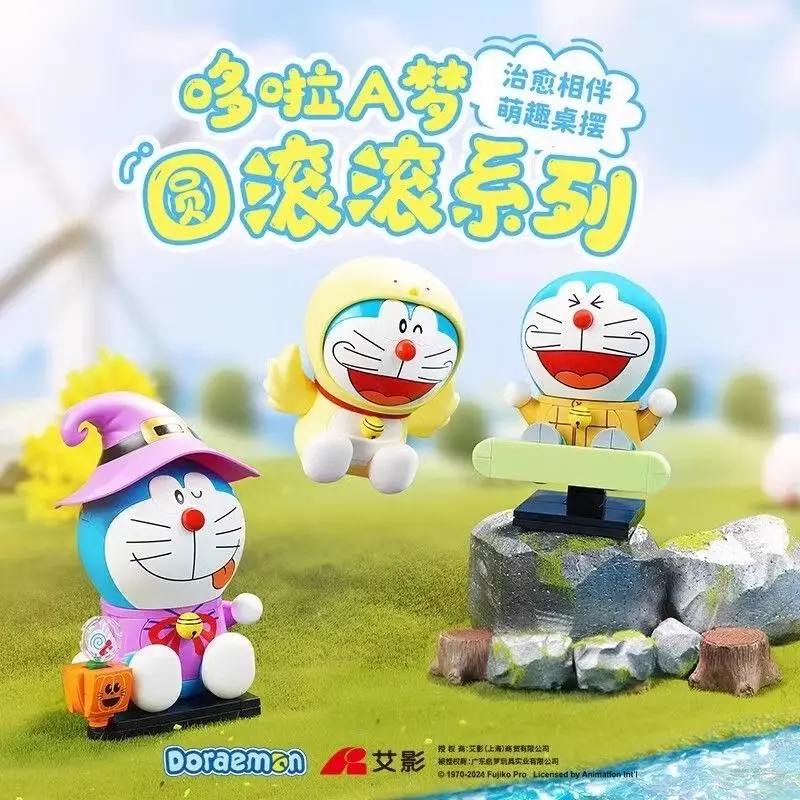Keeppley Fantastic Building Blocks Doraemon Peripheral Round Toy Dingdang Cat Assembly Model Ornament Kids Assembly Toy Gift
