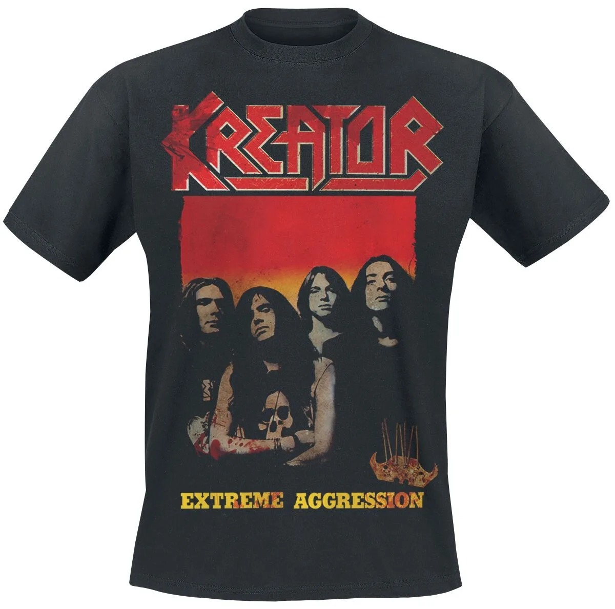 Kreator Extreme Aggression Tee, Official Thrash Metal Band Shirt with Vintage Band Photo Print