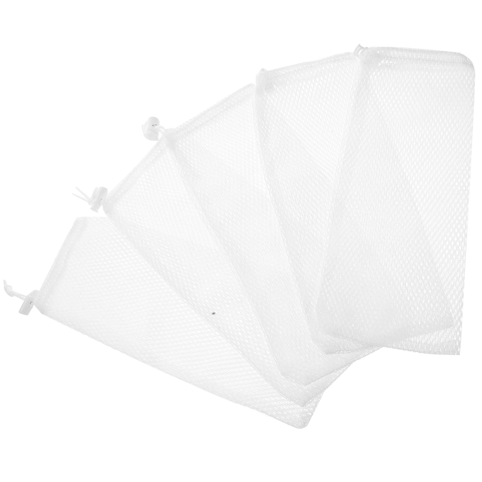

5pcs Bird Feeder Mesh Bags 12x28cm Polyester Net Drawstring Hanging Squirrel Proof Finch Sock Feeders Reusable Garden Supplies