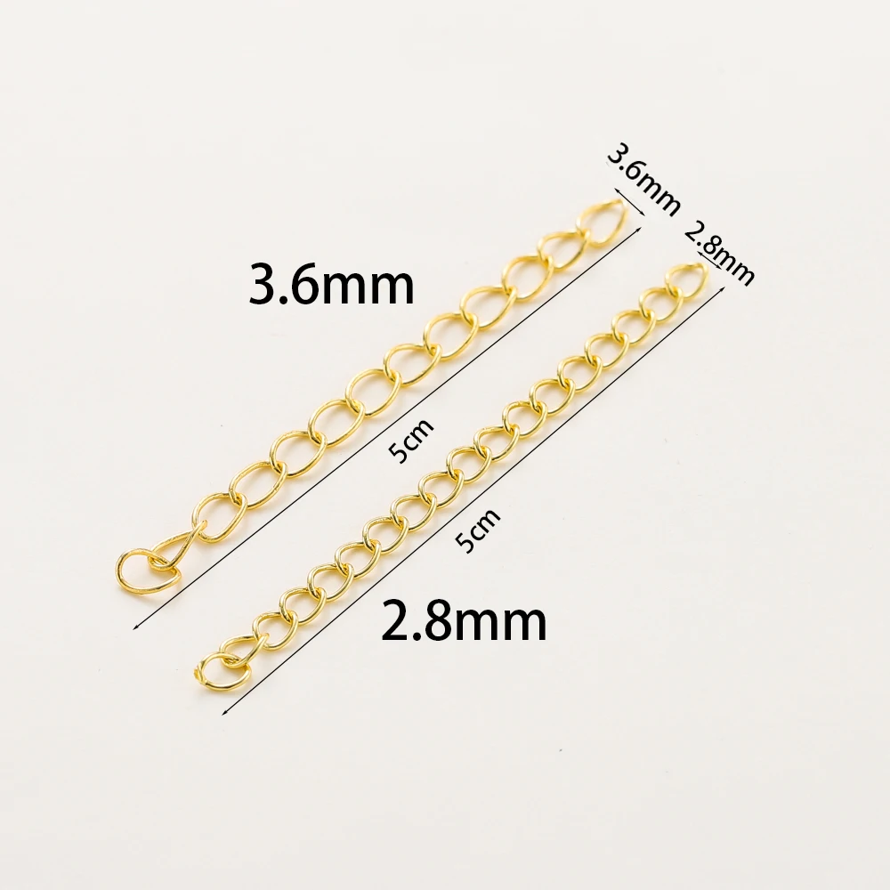 14K Gold Plated Extended Tail Chain Necklace, 20pcs