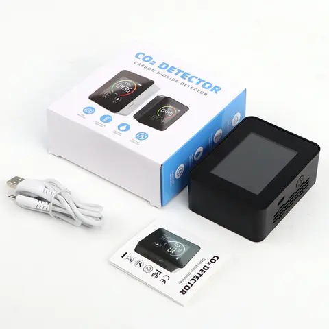 Air Quality Monitor CO2 TVOC Tester USB Charging Thermometer Hygrometer Home Indoor Air Quality Detector