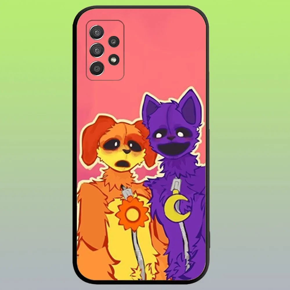 Catnap and Dogday Cute Phone Case For Samsung Galaxy A20,A21s,A22,A31,A32,A52,A53,A72,73,A80,A91 Soft Black Cover