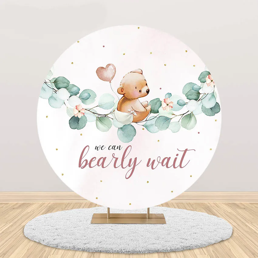 Oh รอบหมีฉากหลังจัดงานแต่งงานทารกฝักบัวทารกแรกเกิดวันเกิดปาร์ตี้ Photoshoot Custom ยืดหยุ่นภาพพื้นหลังแบนเนอร์