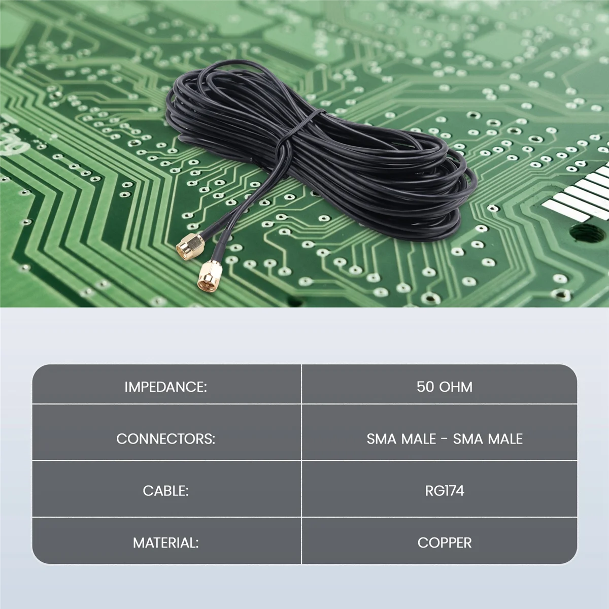 L67A Pro 10M SMA Male Ke SMA Male Konektor M-M RF Coaxial Pigtail RG174 Kabel Ekstensi Emas