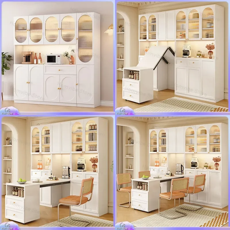 Solid Wood Sideboard Cabinet Dining Room Storage Buffet Server Kitchen Wine Rack Living Room Furniture Wall Mounted Cupboard