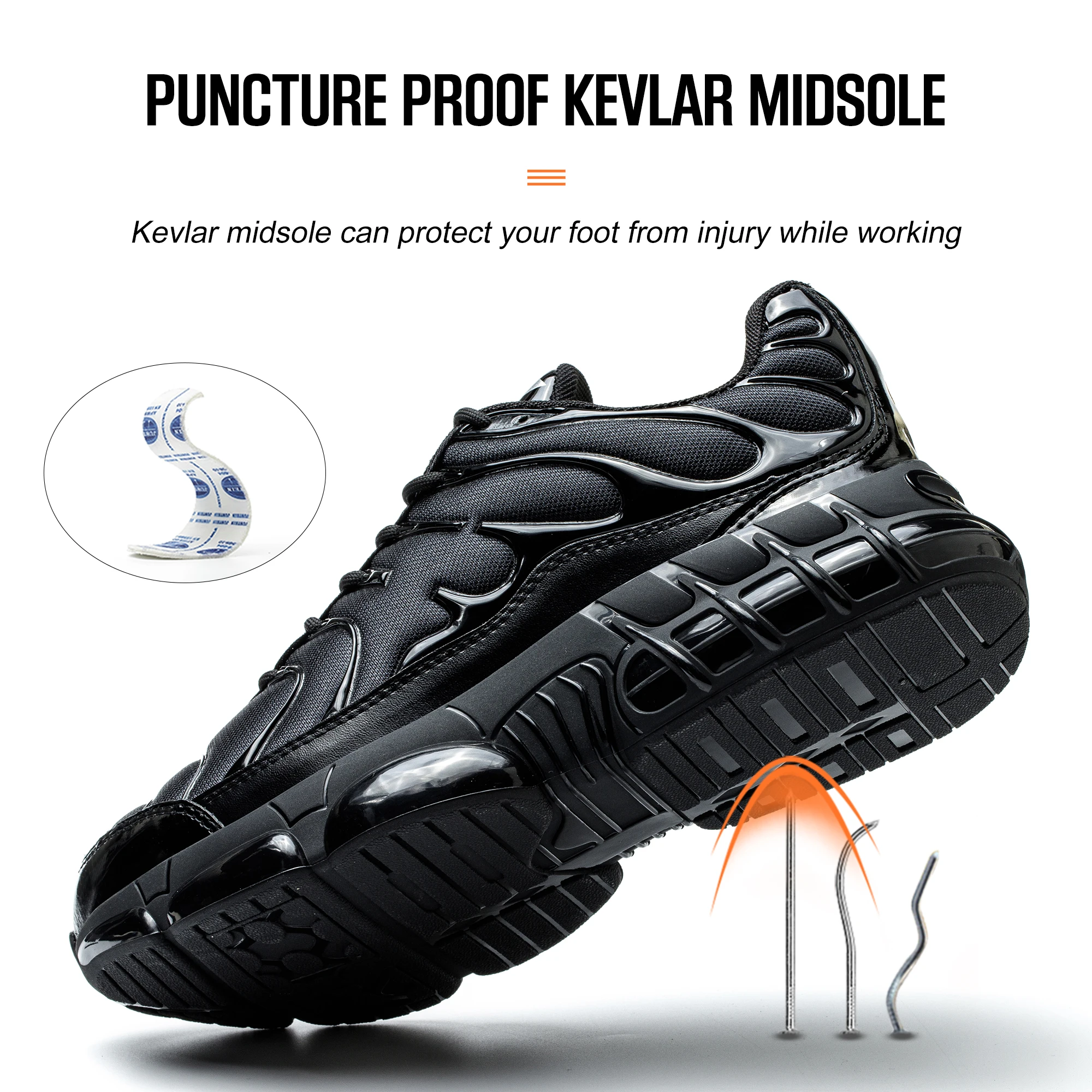 Safety Shoes Work Sneakers Steel Toe Men Puncture-Proof Work Boots Indestructible Security Boots Light Weight Hiking Sneakers