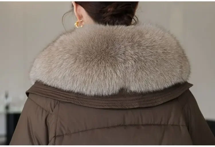 2025 Winter Neue Unten Kurze Gepolsterte Jacke Frauen Parkas Pelz Kragen Dicke Baumwolle Mäntel Kleidung Schwarz Casual Oberbekleidung Weibliche neue – Detail 15