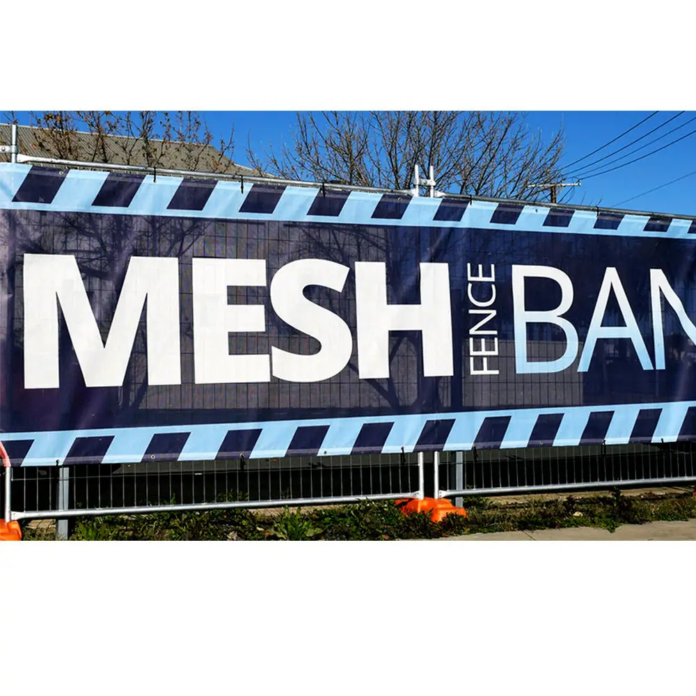 Custom fabric mesh banner advertising outdoor digital printing cerebra holiday mesh fence banner for cheering