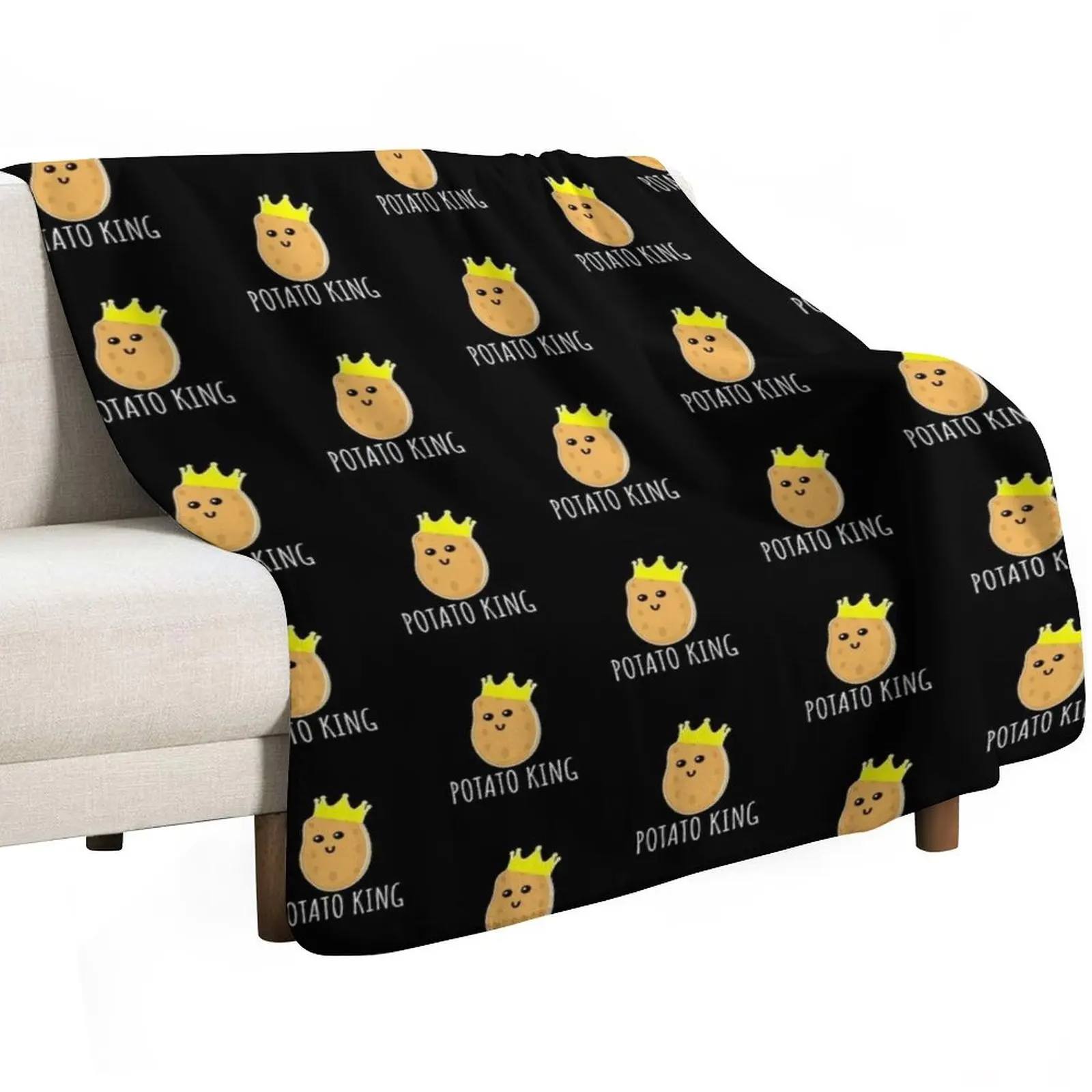 Potato King - Funny Potato gift Throw Blanket Sofa Quilt Kid'S Decorative Beds Multi-Purpose Personalized Gift Bed Blankets