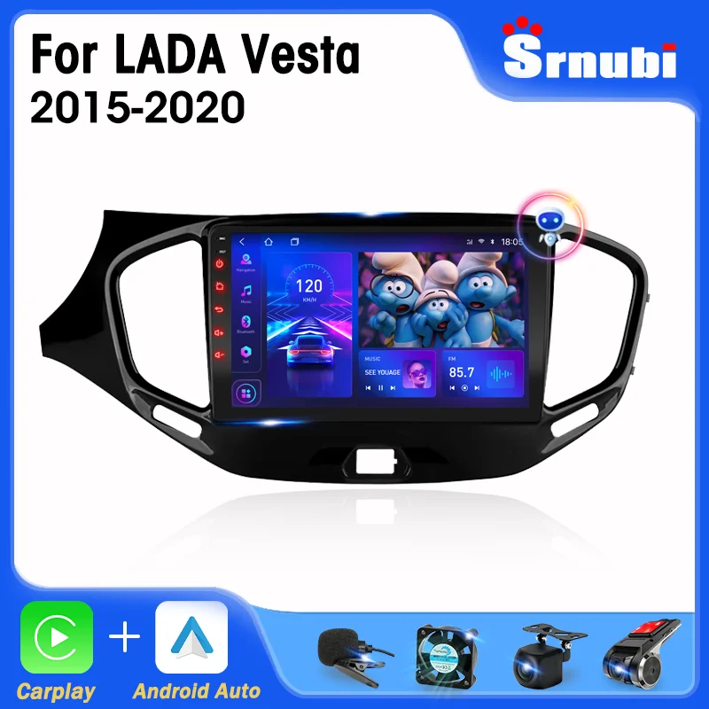 Srnubi Android 11 Car Multimedia for LADA Vesta Cross Sport 2015 - 2019 Radio Navigation Player Carplay Stereo GPS 4G Head Unit