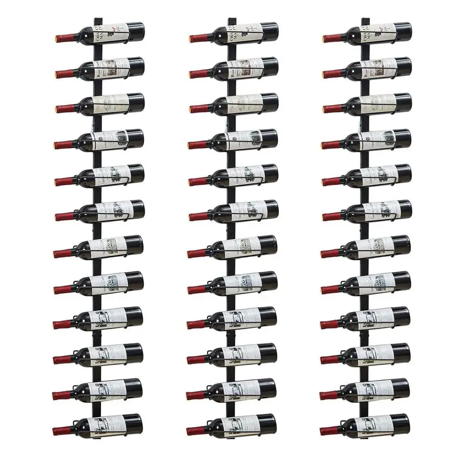 

Настенная винная стойка на 3 упаковки по 12 бутылок, настенная винная стойка для самостоятельной сборки, настенная винная стойка, держатель для демонстрации, используется как настенная подставка на одну или четыре бутылки, для кухни