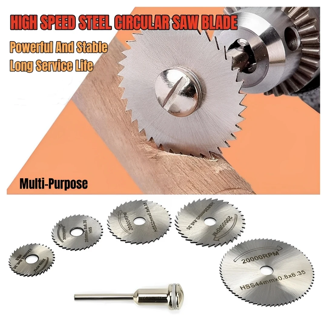 HSS High Speed Steel Circular Saw Blade For Metal Cutter Power Tool Set Wood Cutting Discs Drill Mandrel Cutoff Wood PC Aluminum