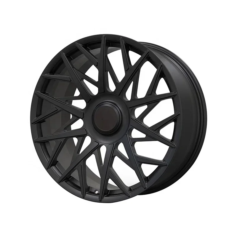 22 inch full painting matte black one-piece forged car wheel rim with 5 holes